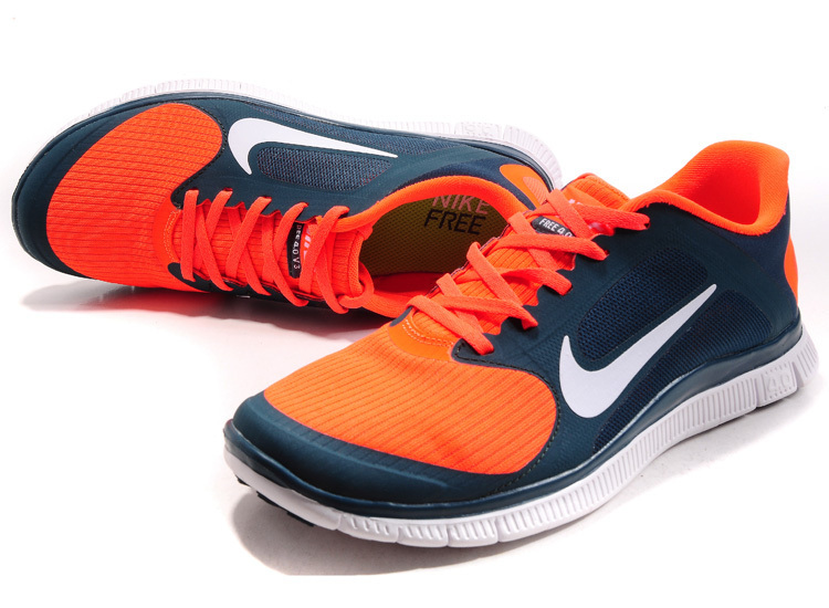 Nike Free 4.0 V2 Orange Blue White Running Shoes