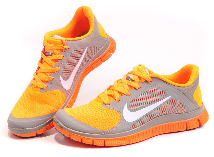 Nike Free 4.0 V2 Orange Grey Running Shoes
