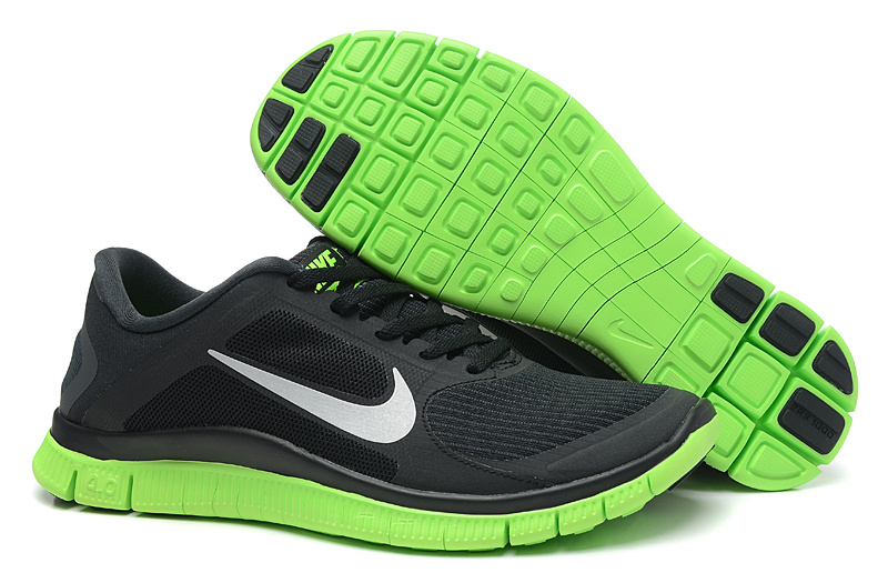 Nike Free 4.0 V3 Black Green Running Shoes - Click Image to Close