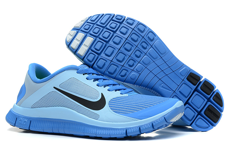 Women Nike 4.0 V3 Running Shoes Blue Black - Click Image to Close