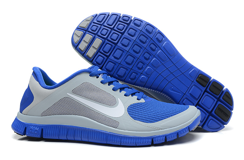 Women Nike 4.0 V3 Running Shoes Blue Grey Silver