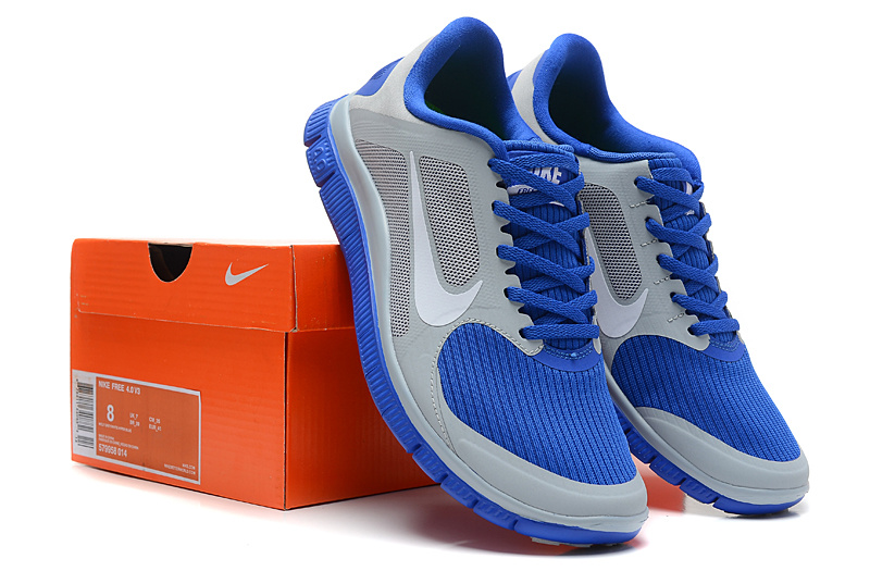 Nike Free 4.0 V3 Blue Grey Silver Running Shoes
