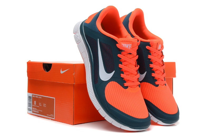 Nike Free 4.0 V3 Orange Blue White Running Shoes - Click Image to Close