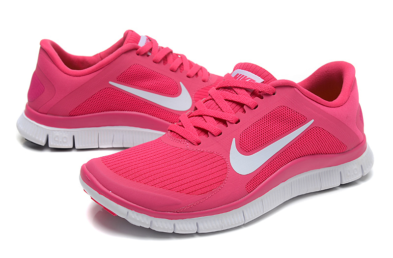 Women Nike 4.0 V3 Running Shoes Pink White - Click Image to Close