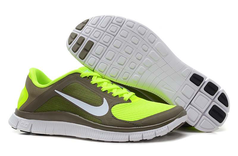 Women Nike 4.0 V3 Running Shoes Yellow Army White