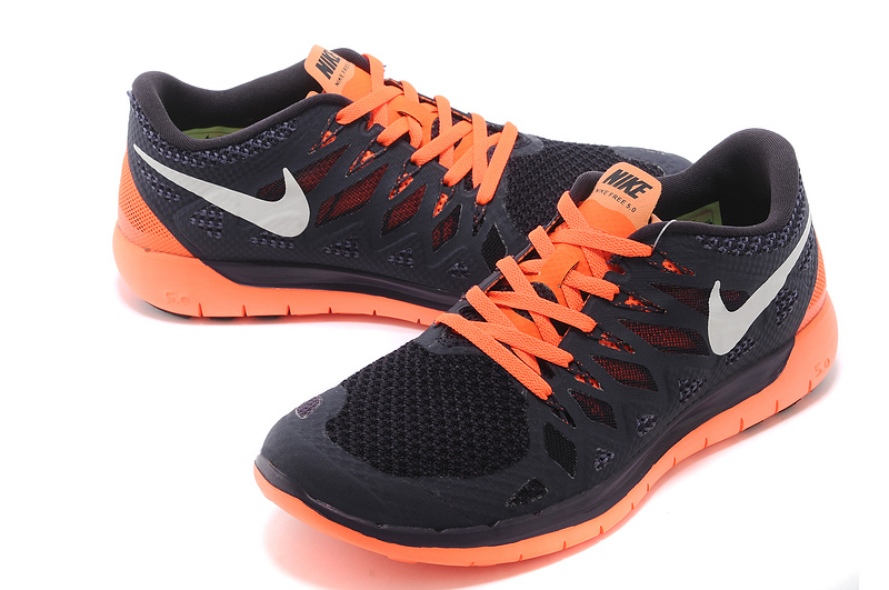 World-Up Nike Free 5.0 Black Orange Shoes - Click Image to Close