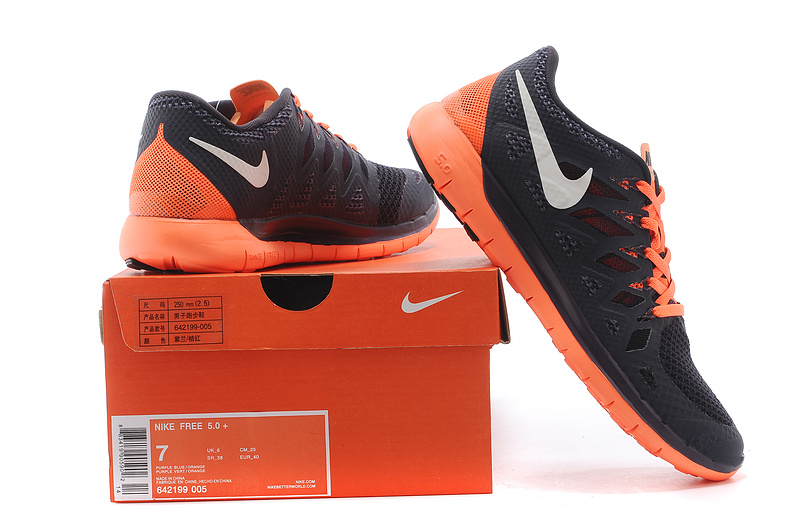 World-Up Nike Free 5.0 Black Orange Shoes - Click Image to Close