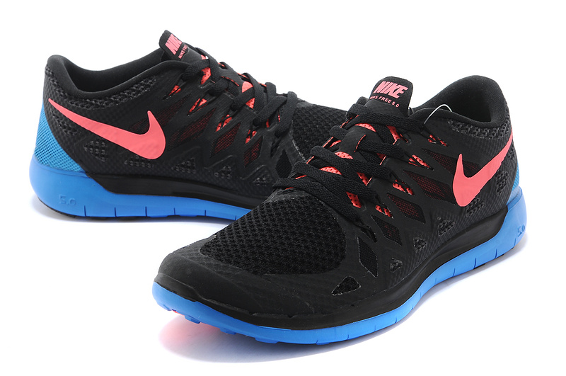 World-Up Nike Free 5.0 Black Pink Blue Shoes