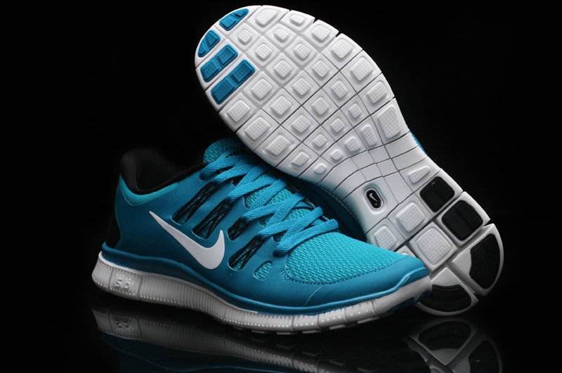 Women Nike Free Run 5.0 2 Blue White Shoes - Click Image to Close