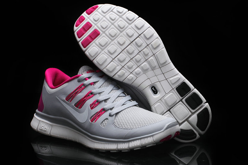 Women Nike Free Run 5.0 2 Grey Pink Shoes - Click Image to Close