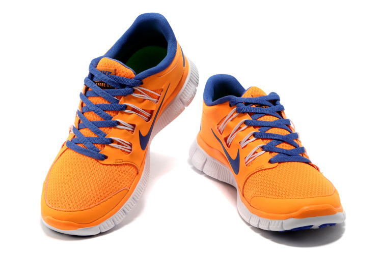 Women Nike Free 5.0 2 Orange Blue White Shoes