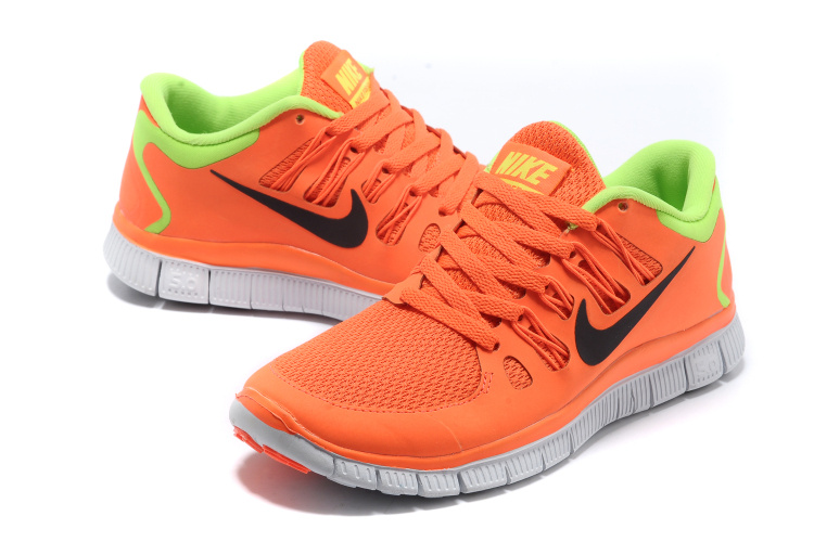 Women Nike Free 5.0 2 Orange Green Black Shoes - Click Image to Close