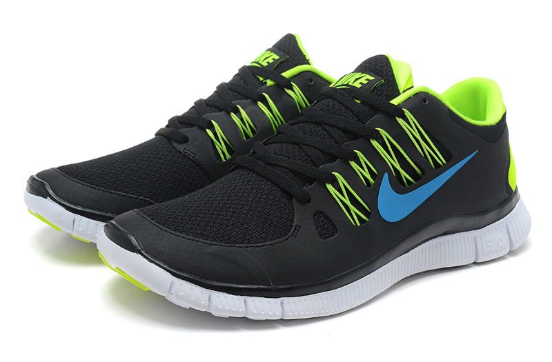 Nike Free 5.0 Running Shoes Black Fluorescent Green