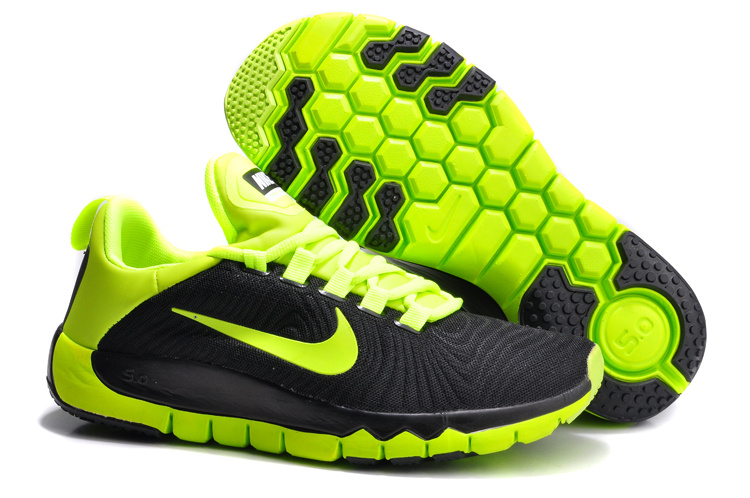 Nike Free 5.0 Black Green Shoes - Click Image to Close