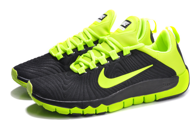 Nike Free 5.0 Black Green Shoes - Click Image to Close