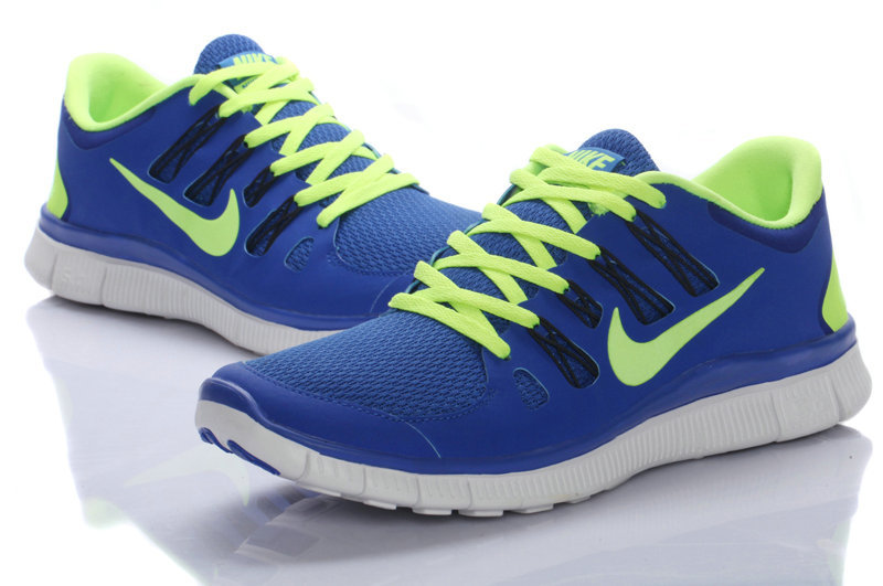 Nike Free Run 5.0 Blue Fluorscent Green Shoes