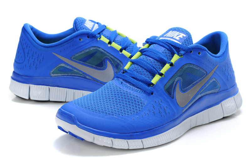 Nike Free 5.0 Blue White Shoes - Click Image to Close