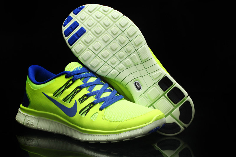 Nike Free Run 5.0 Fluorscent Green Blue Shoes
