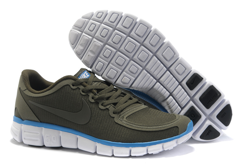 Nike Free 5.0 Running Shoes Grenadine Army Blue White - Click Image to Close