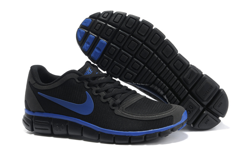 Nike Free 5.0 Running Shoes Grenadine Black Blue - Click Image to Close