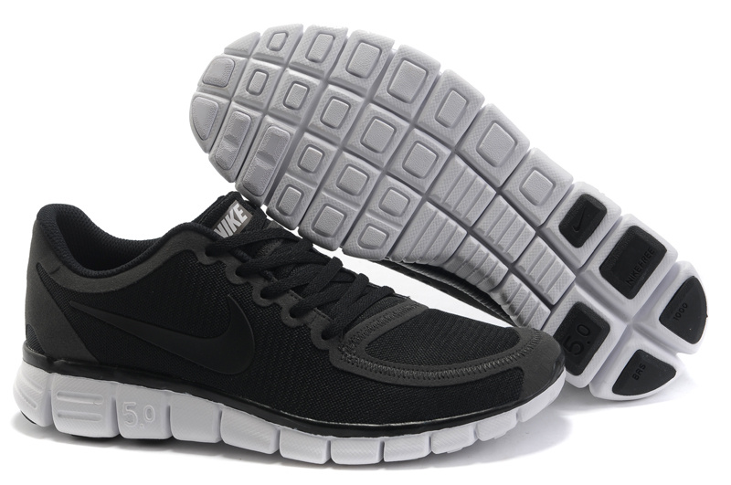 Nike Free 5.0 Running Shoes Grenadine Black White - Click Image to Close