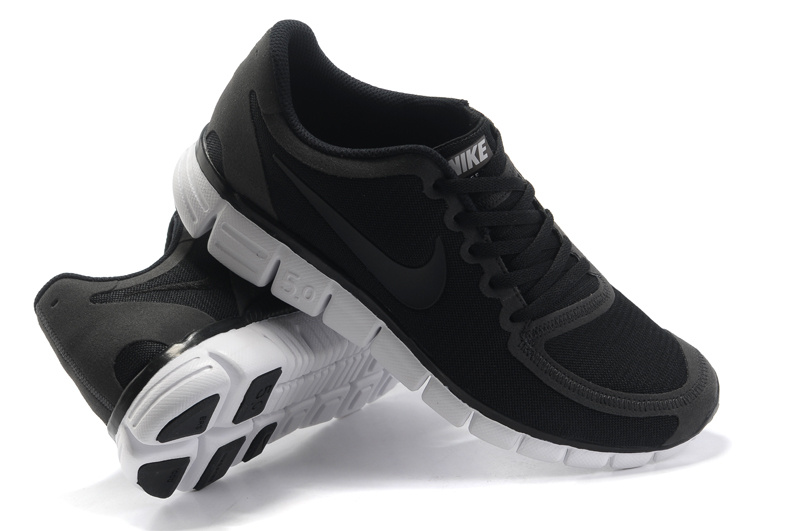 Nike Free 5.0 Running Shoes Grenadine Black White - Click Image to Close