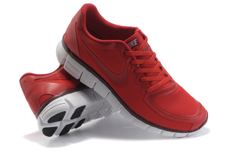 Nike Free 5.0 Running Shoes Grenadine Red White - Click Image to Close