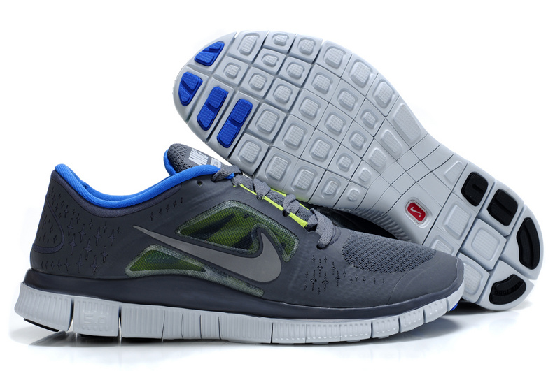 Nike Free 5.0 Grey Blue White Shoes - Click Image to Close