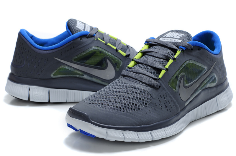 Nike Free 5.0 Grey Blue White Shoes - Click Image to Close