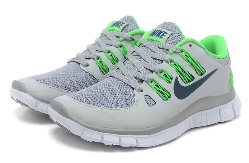 Nike Free 5.0 Running Shoes Grey Green