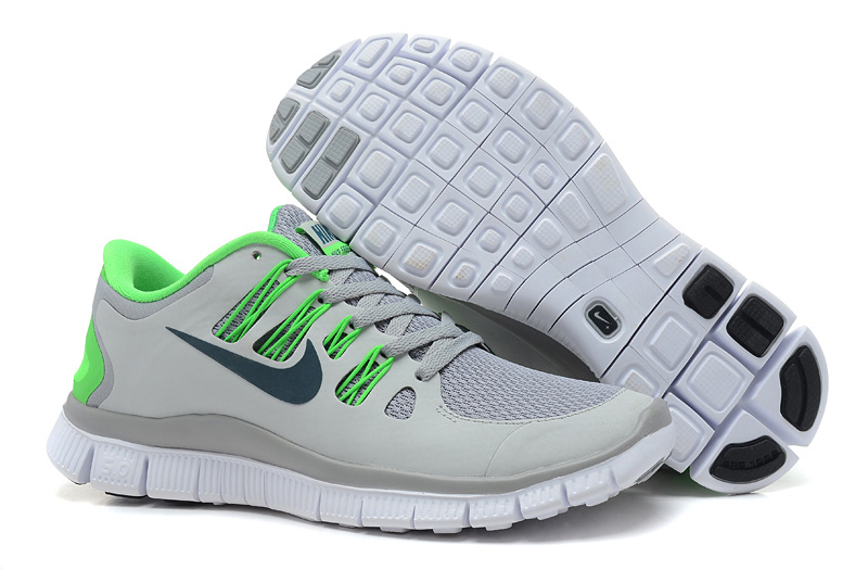 Nike Free 5.0 Running Shoes Grey Green - Click Image to Close