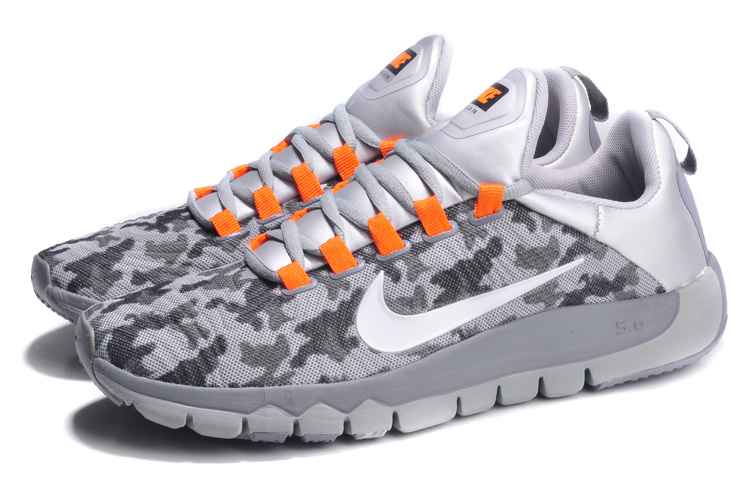 Nike Free 5.0 Grey White Orange Shoes