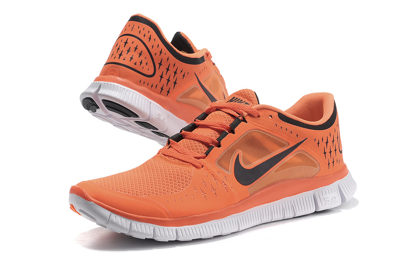 Nike Free 5.0 Orange Black White Shoes