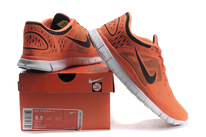 Nike Free 5.0 Orange Black White Shoes