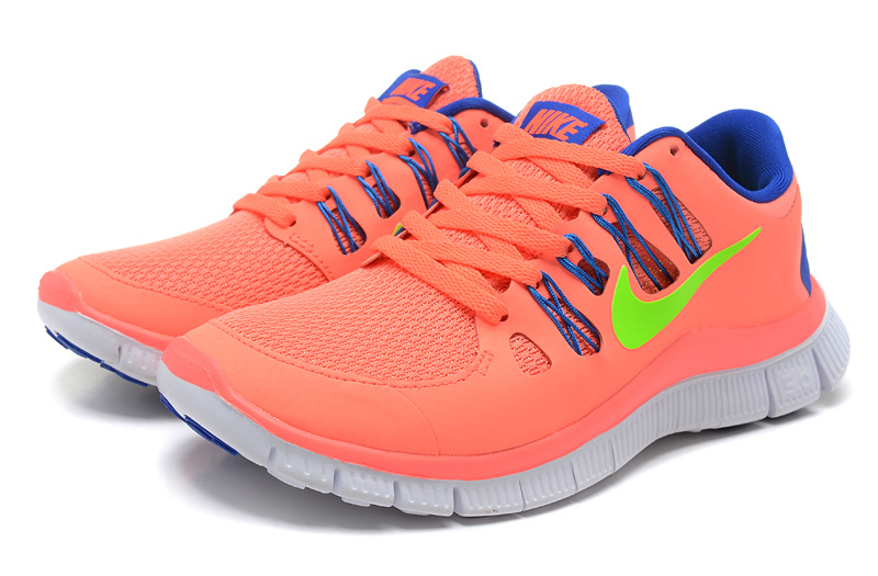 Nike Free 5.0 Running Shoes Pink Blue