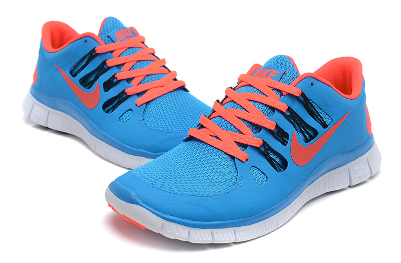 Nike Free 5.0 Running Shoes Sky Blue Orange