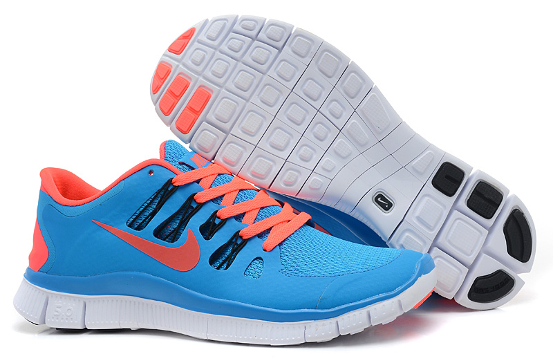 Nike Free 5.0 Running Shoes Sky Blue Orange