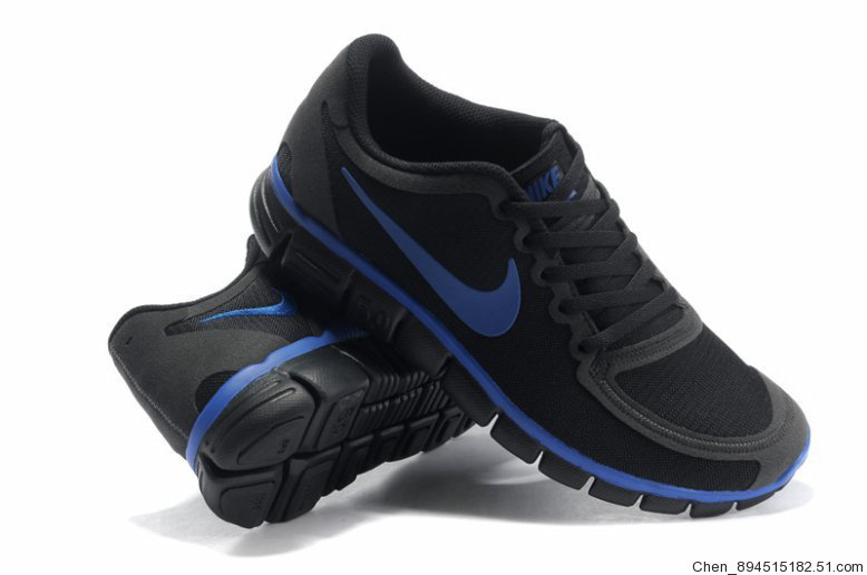 Nike Free Run 5.0 V4 Black Blue Running Shoes - Click Image to Close