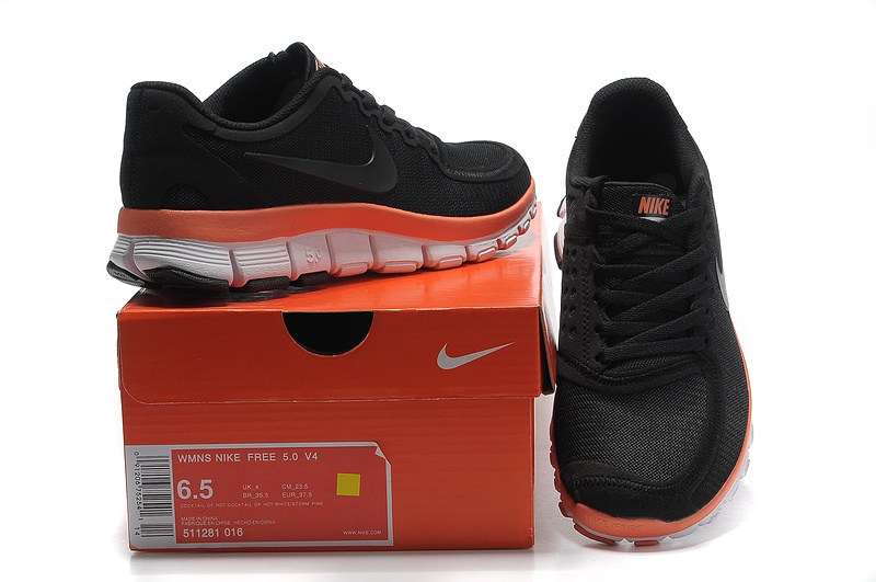 Nike Free 5.0 V4 Black Orange White Running Shoes