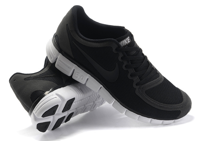 Nike Free Run 5.0 V4 Black White Running Shoes - Click Image to Close