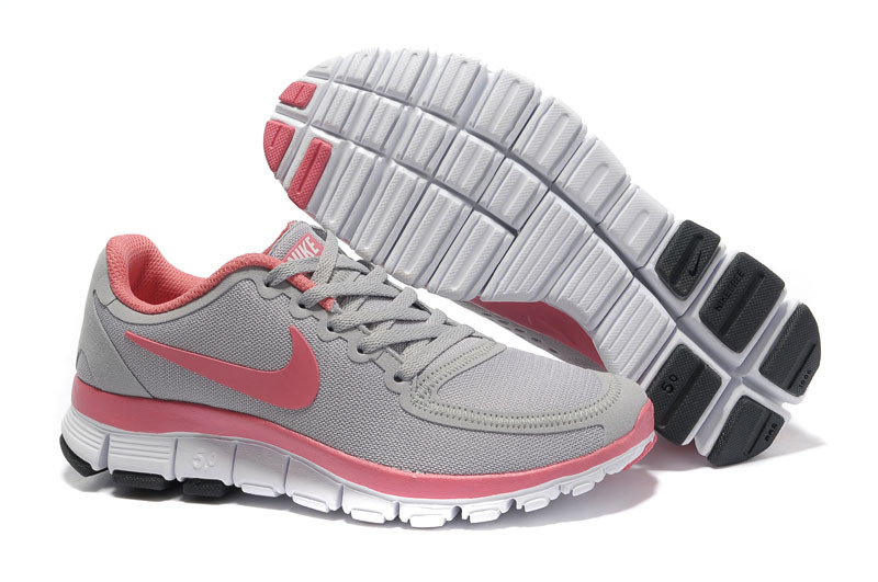 Nike Free 5.0 V4 Grey Pink White Running Shoes - Click Image to Close