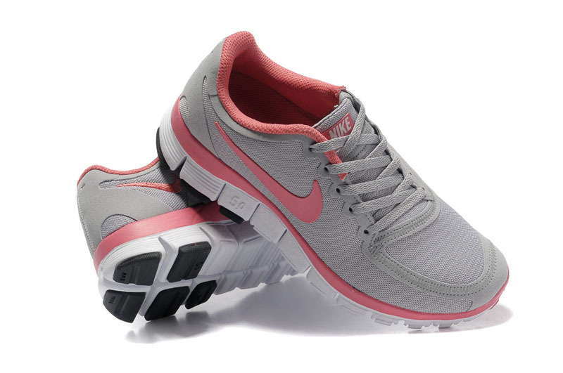 Nike Free Run 5.0 V4 Grey Pink White Running Shoes - Click Image to Close