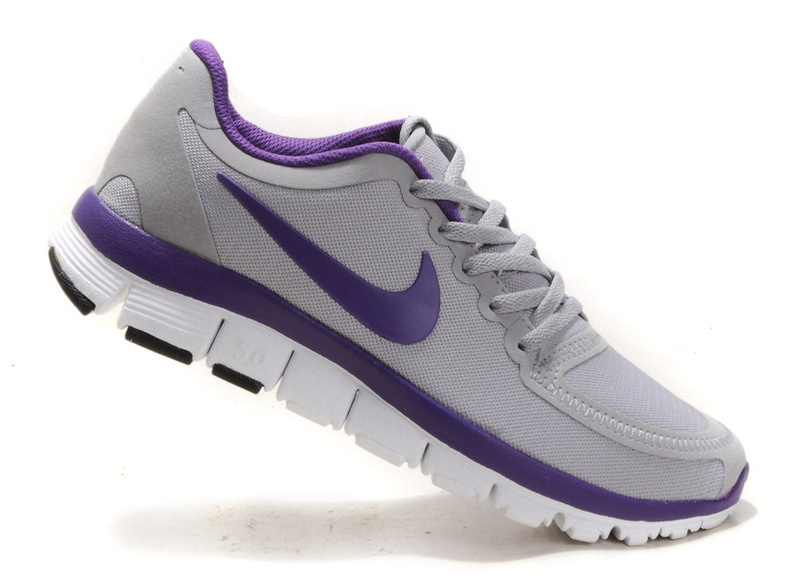 Nike Free 5.0 V4 Grey Purple White Running Shoes - Click Image to Close