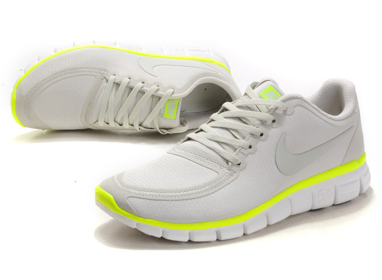 Nike Free Run 5.0 V4 Grey Yellow Running Shoes - Click Image to Close
