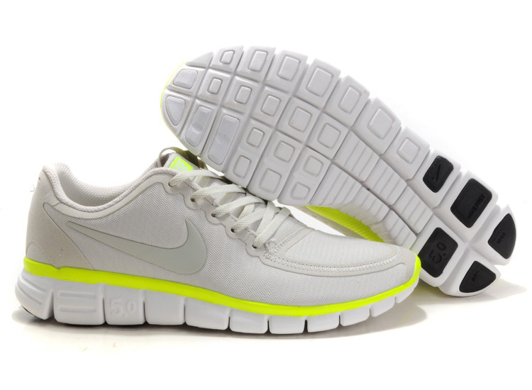 Nike Free Run 5.0 V4 Grey Yellow Running Shoes - Click Image to Close
