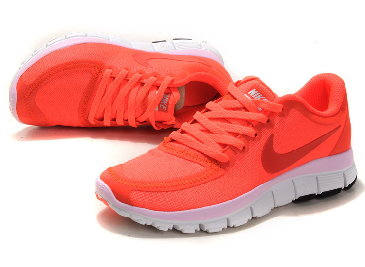 Women Nike Free 5.0 V4 Pink White Shoes - Click Image to Close