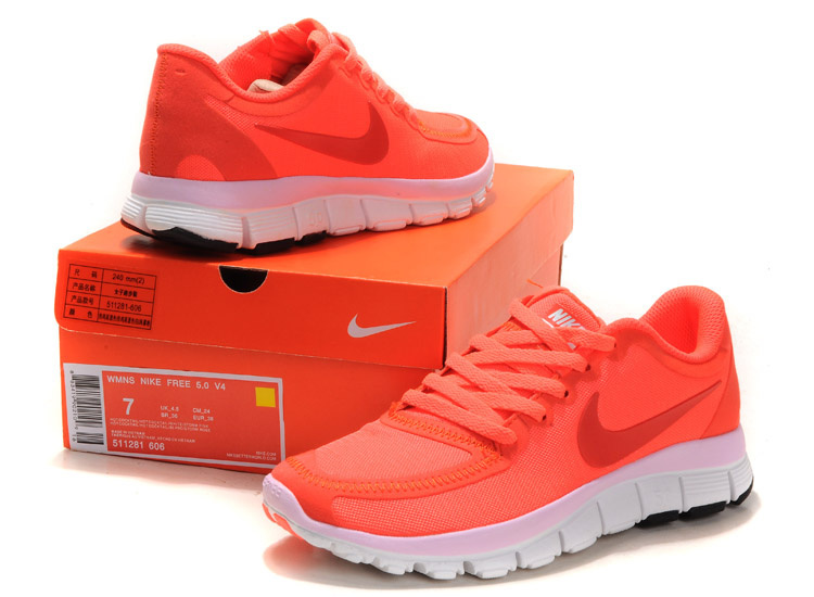 Women Nike Free 5.0 V4 Pink White Shoes - Click Image to Close