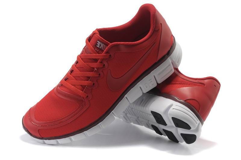 Nike Free Run 5.0 V4 Wine Red White Running Shoes