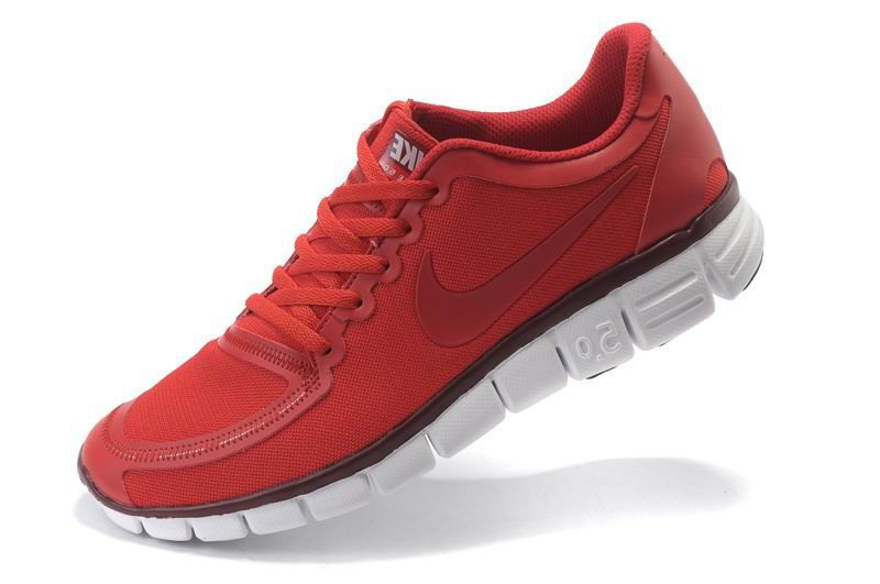 Nike Free Run 5.0 V4 Wine Red White Running Shoes - Click Image to Close