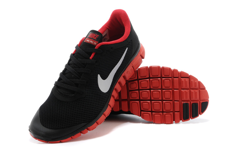 Nike Free Run.3.0 Boutique Black Red Women's Sport Shoes - Click Image to Close